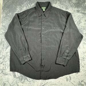 David Taylor Mens 3XL Long Sleeve‎ Dress Shirt Black Lightweight Stretch Preppy